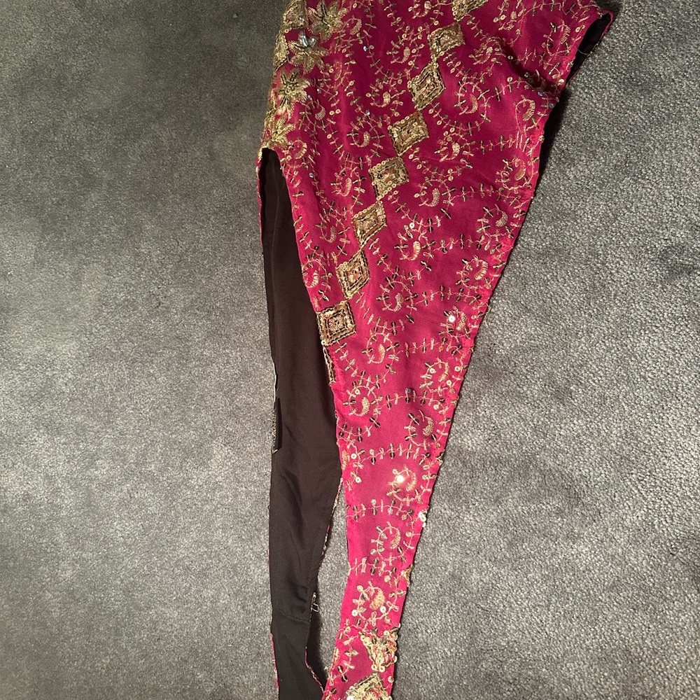 Pink and Gold Embroidered hood